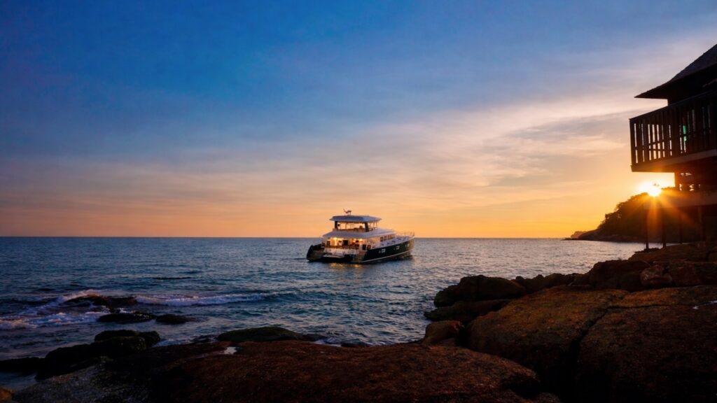 The Ritz-Carlton, Langkawi's new Lagoon 620 catamaran Dayang Mastura offers curated island-hopping day trips along Malaysia's Andaman Coast in serious style.
