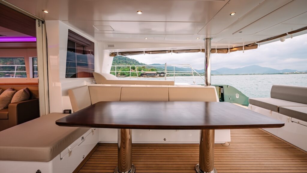 The Ritz-Carlton, Langkawi's new Lagoon 620 catamaran Dayang Mastura offers curated island-hopping day trips along Malaysia's Andaman Coast in serious style.