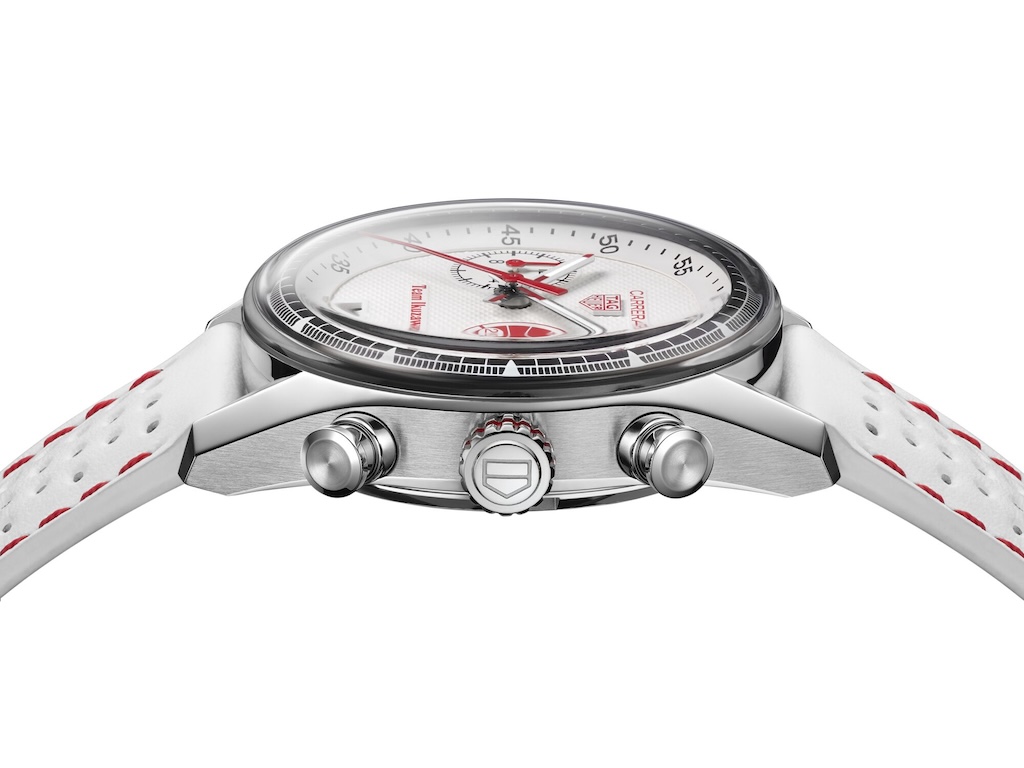 TAG Heuer, Team Ikuzawa and Bamford Watch Department reunite for a new Carrera chronograph, limited to 150 pieces and inspired by vintage motorsport timing instruments.