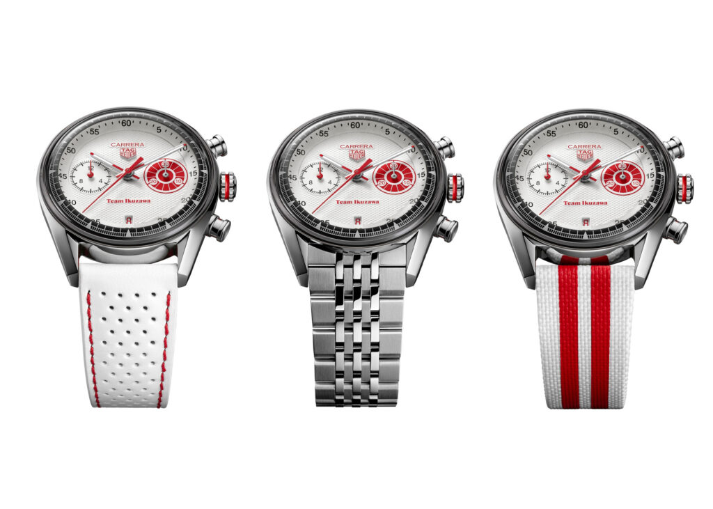 TAG Heuer, Team Ikuzawa and Bamford Watch Department reunite for a new Carrera chronograph, limited to 150 pieces and inspired by vintage motorsport timing instruments.