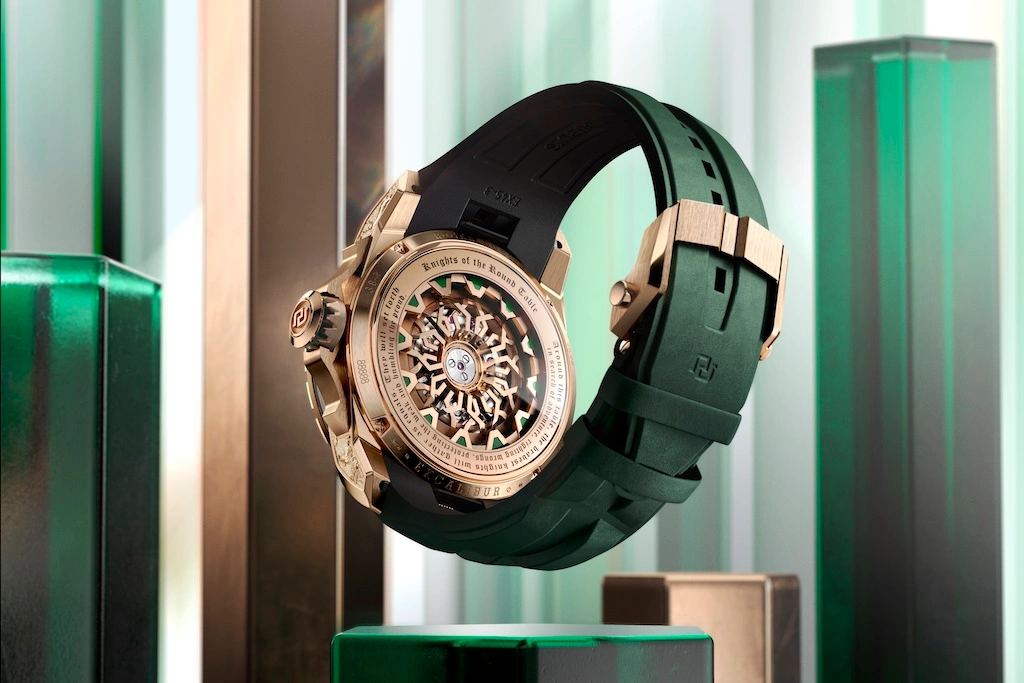 Roger Dubuis closes its Merlin trilogy with the Excalibur Metamorph Merlin, a 28-piece pink gold showpiece with a sculpted forest dial and a hand-engraved case.