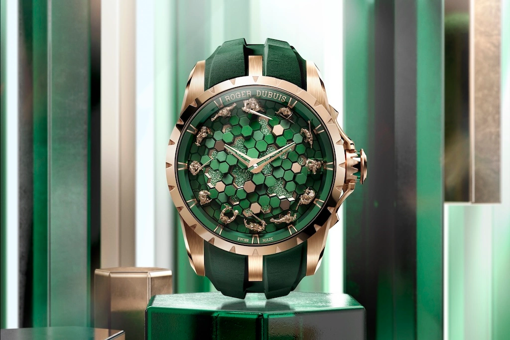 Roger Dubuis closes its Merlin trilogy with the Excalibur Metamorph Merlin, a 28-piece pink gold showpiece with a sculpted forest dial and a hand-engraved case.