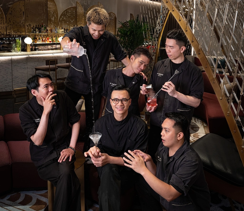 Victor Pun, Head Mixologist at W Macau – Studio City, behind the bar at Living Room